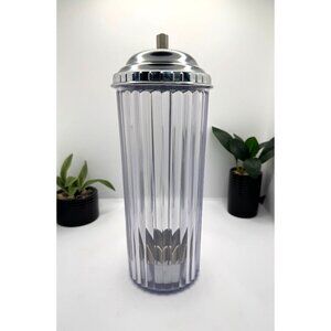 Vintage Good Cook Retro Straw Dispenser Holder Plastic with Chrome Lid
